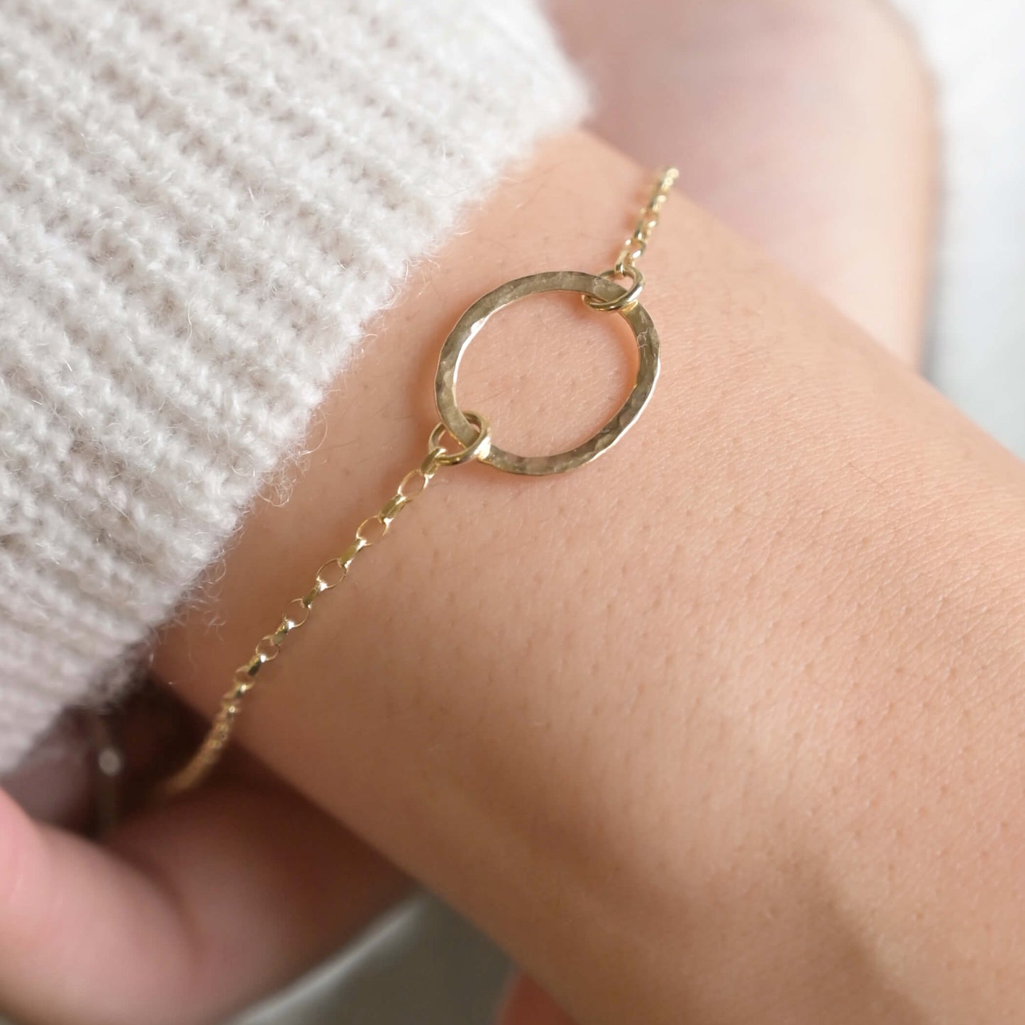 Gold Hammered Bracelet - Drumgreenagh Jewellery, Ireland