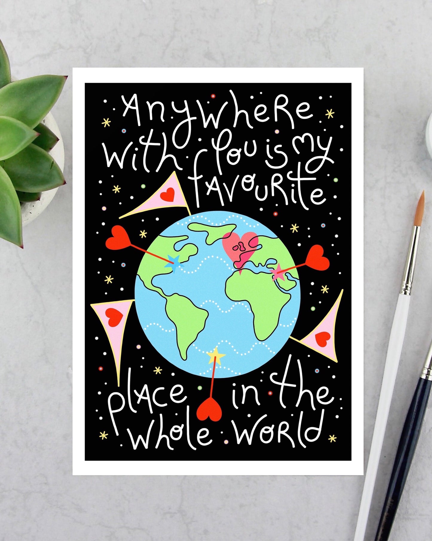 Anywhere With You Card & World Image