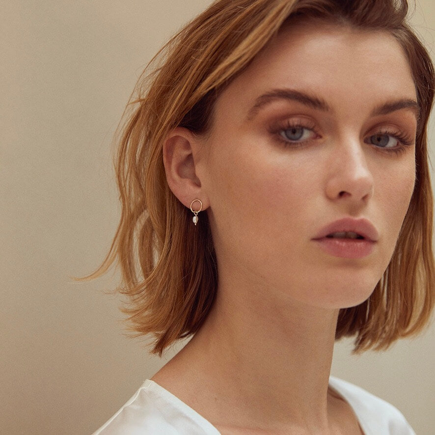 Gold Pearl Stud Earrings - Drumgreenagh Jewellery Gifts