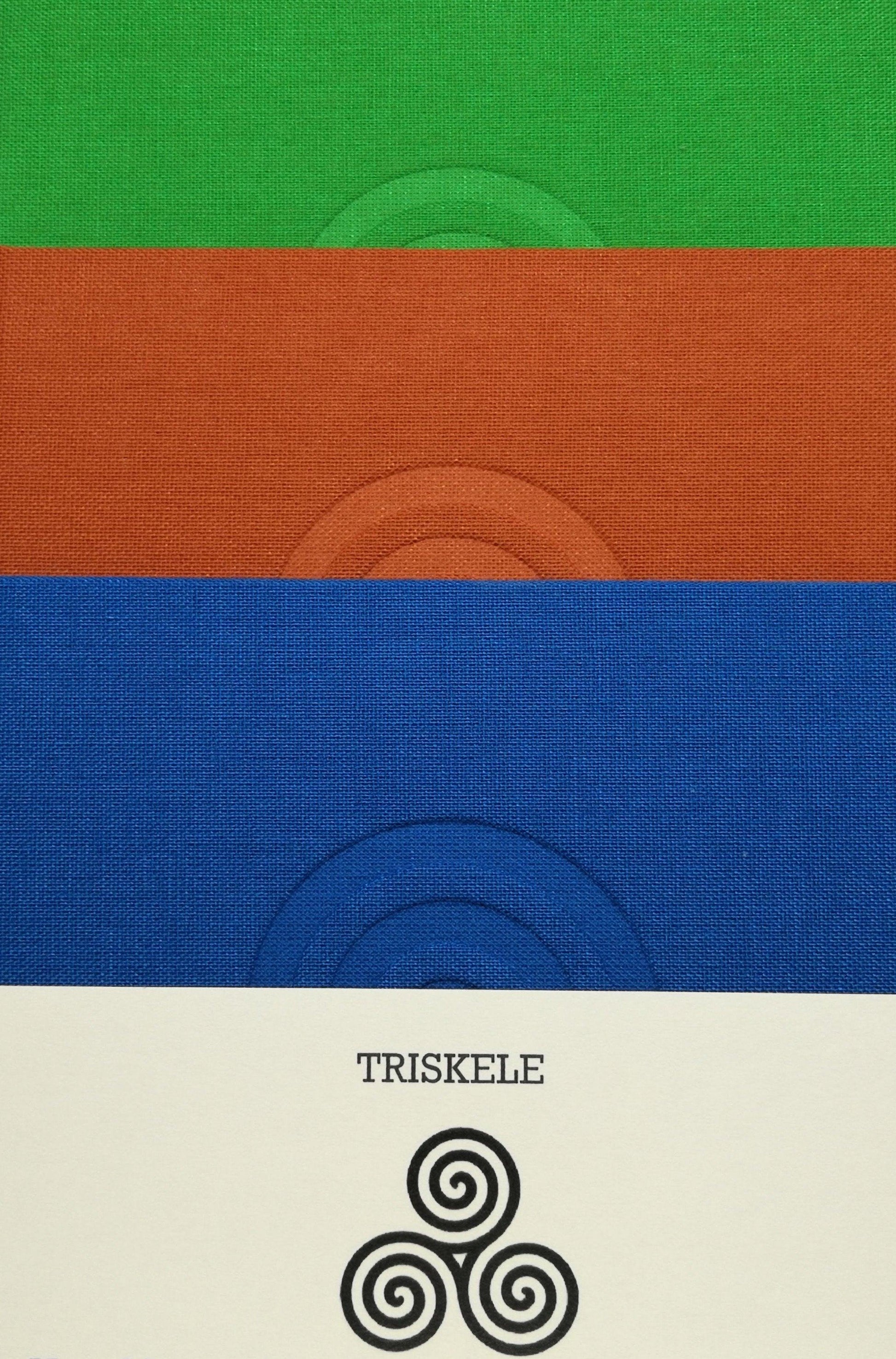 Linen Hand-bound Notebook with Triskele Symbol - Drumgreenagh Craft & Design Store