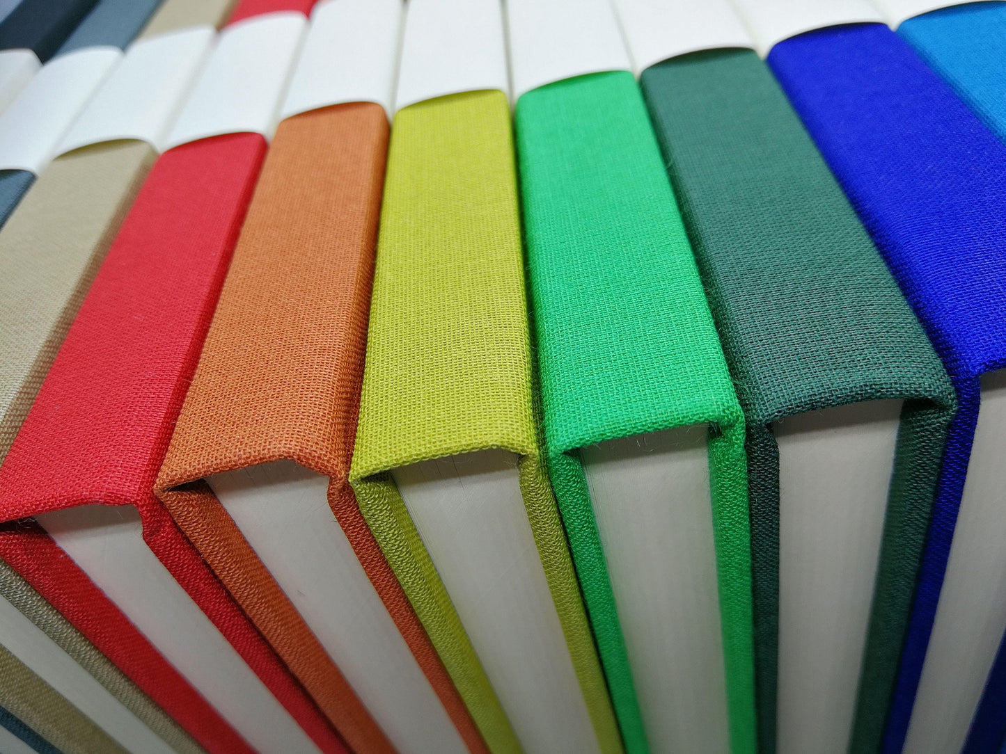 Linen Hand-bound Notebook with Triskele Symbol - Drumgreenagh Craft & Design Store