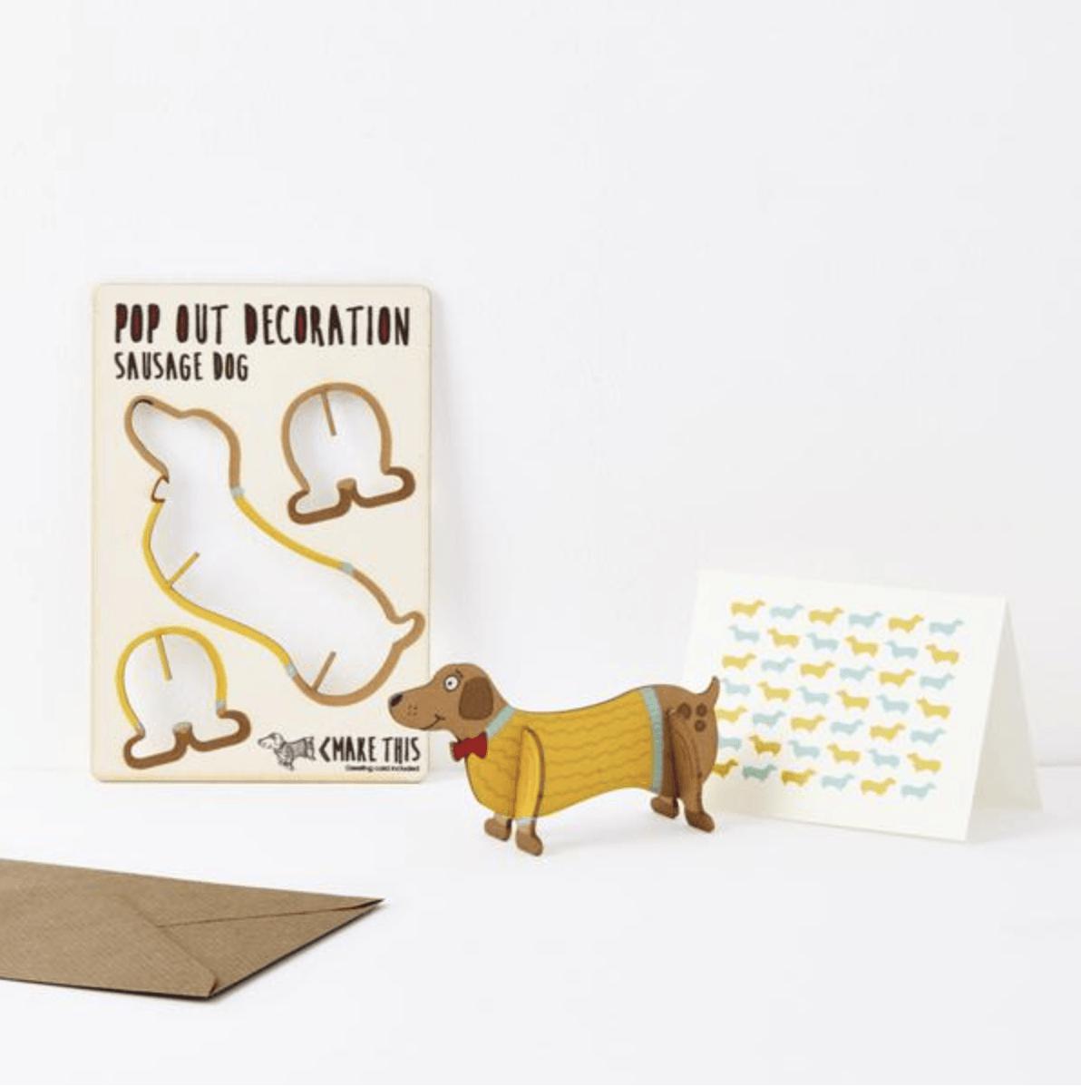 Pop Out Dog Decoration & Card