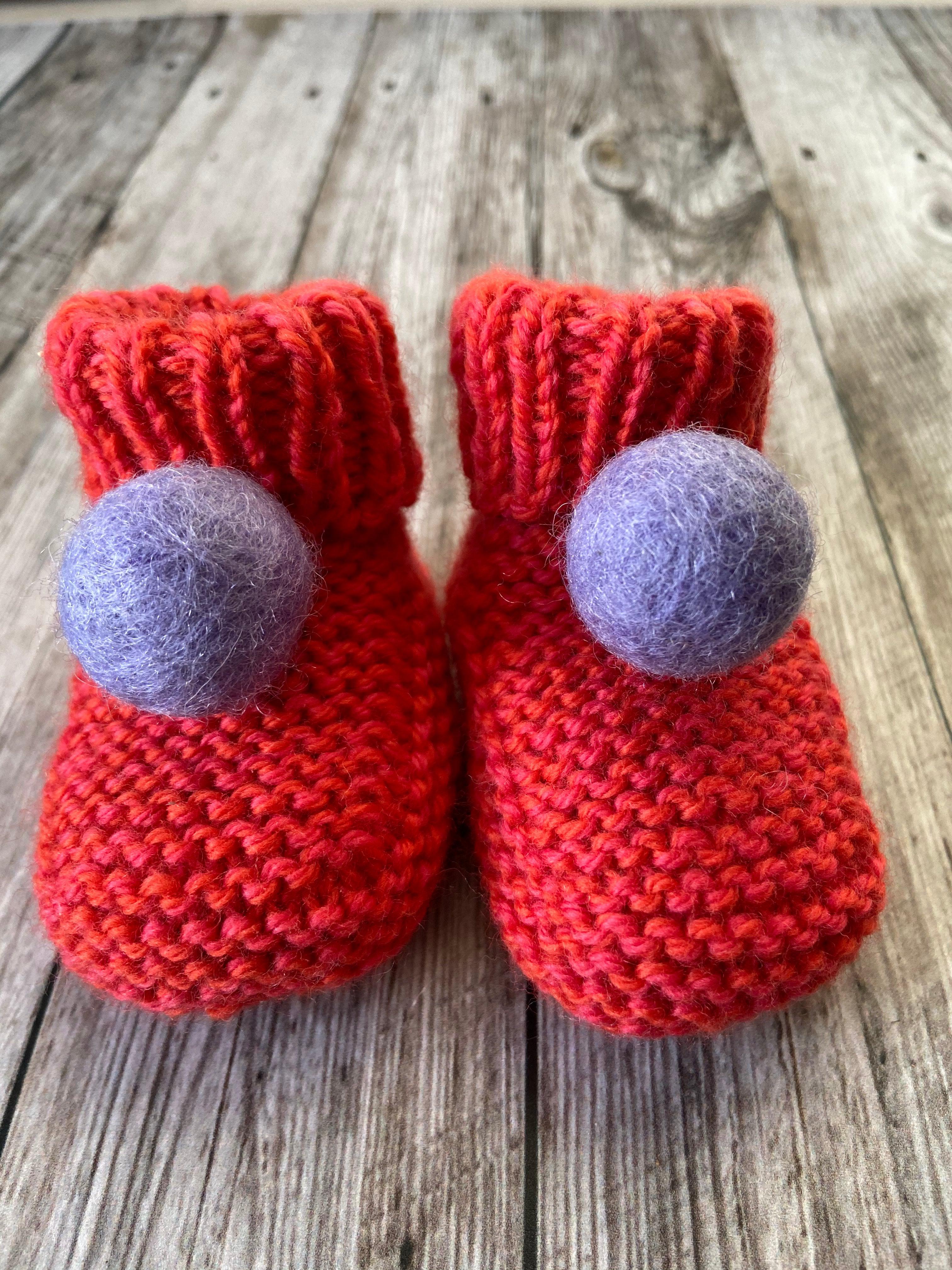 Pom pom shop baby booties