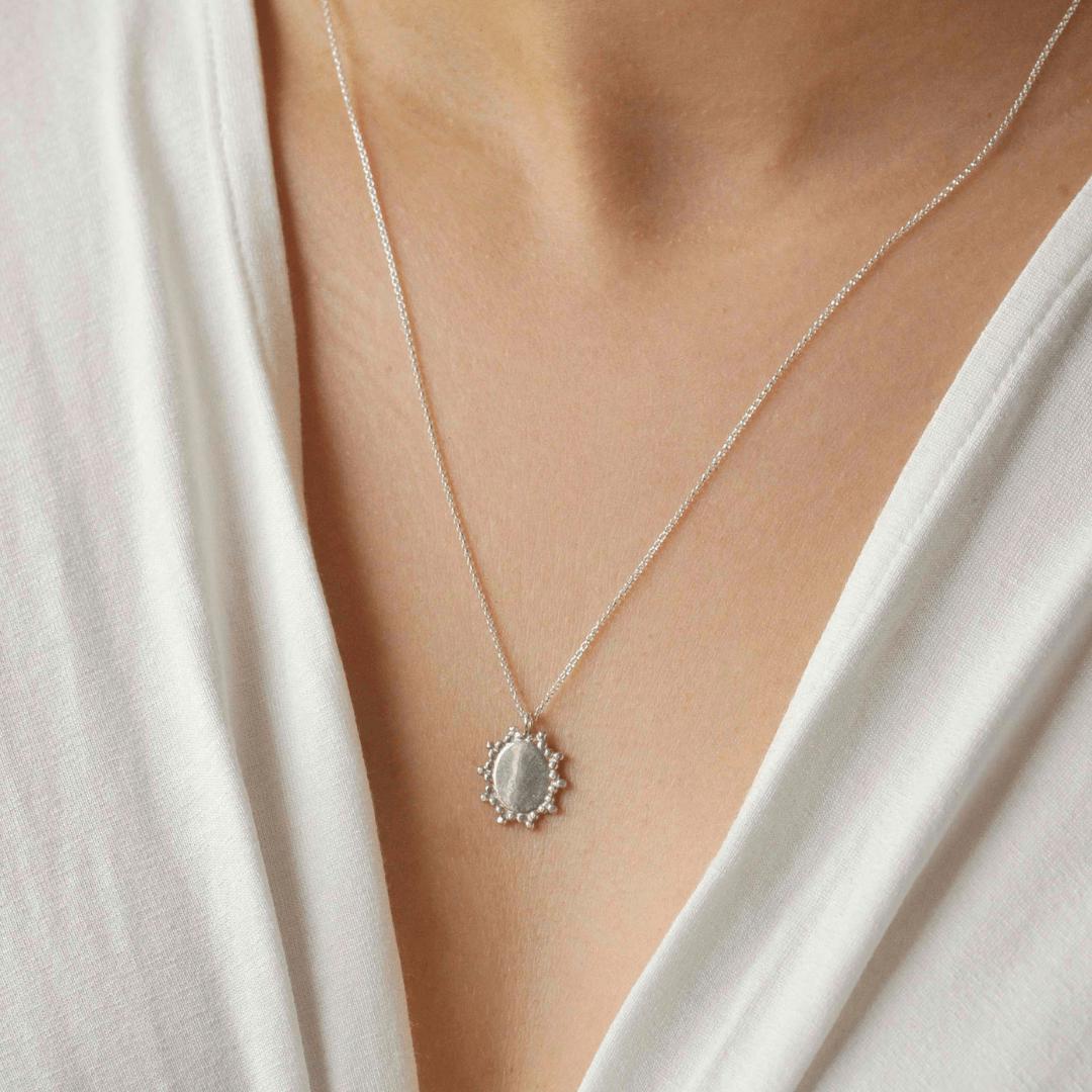 Silver Filigree Medallion Necklace