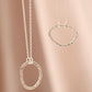 Silver Hammered Oval Necklace - Drumgreenagh Ethical Jewellery Shop