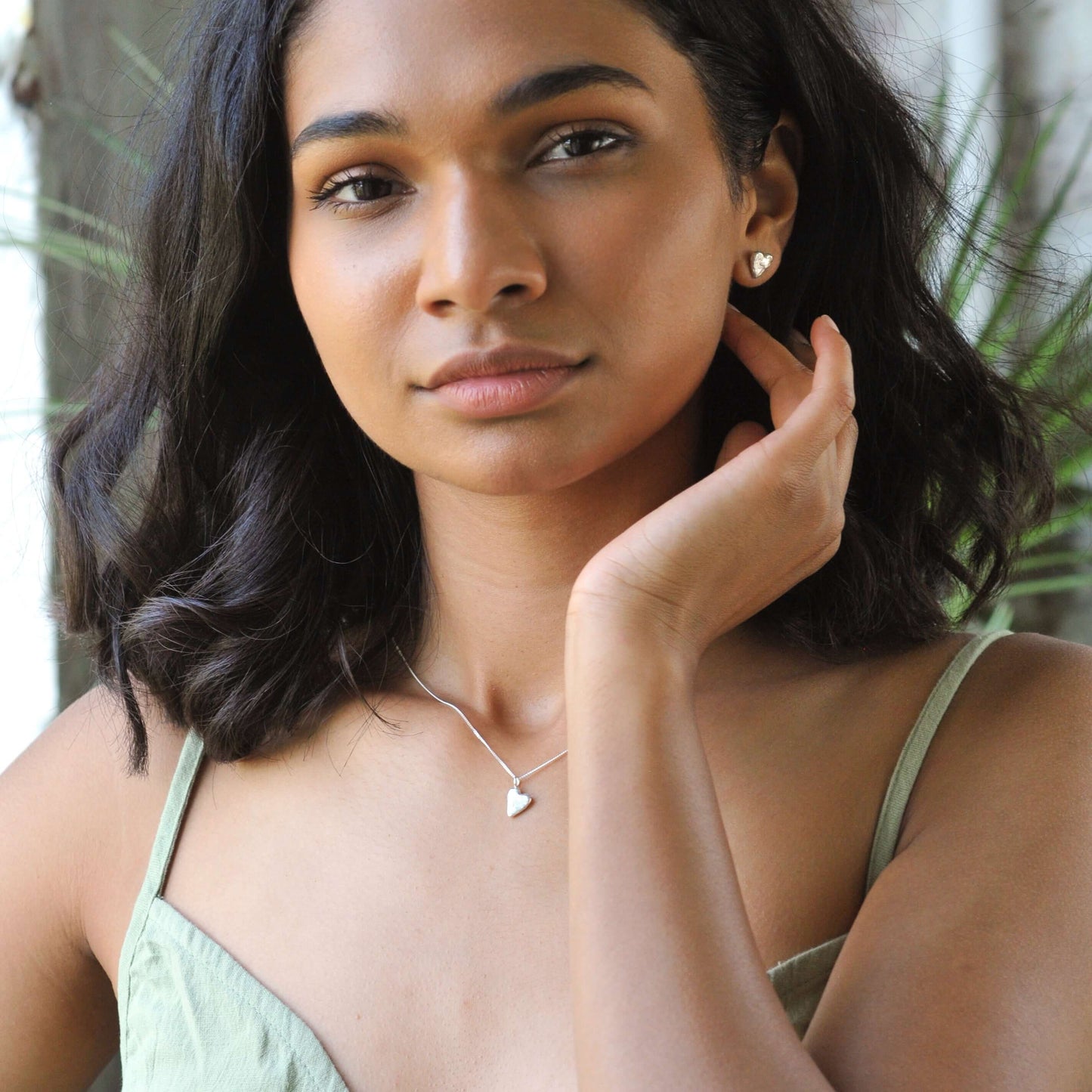 Silver Heart Earrings & Necklace - Drumgreenagh Gift Store, Ireland