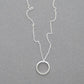 Contemporary Sterling Silver Necklace with Circle Pendant