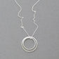 Sterling Silver Halo Double Circle Pendant and Chain