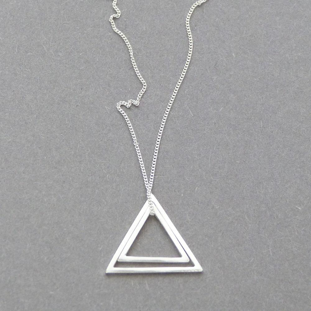 Double hot sale triangle necklace