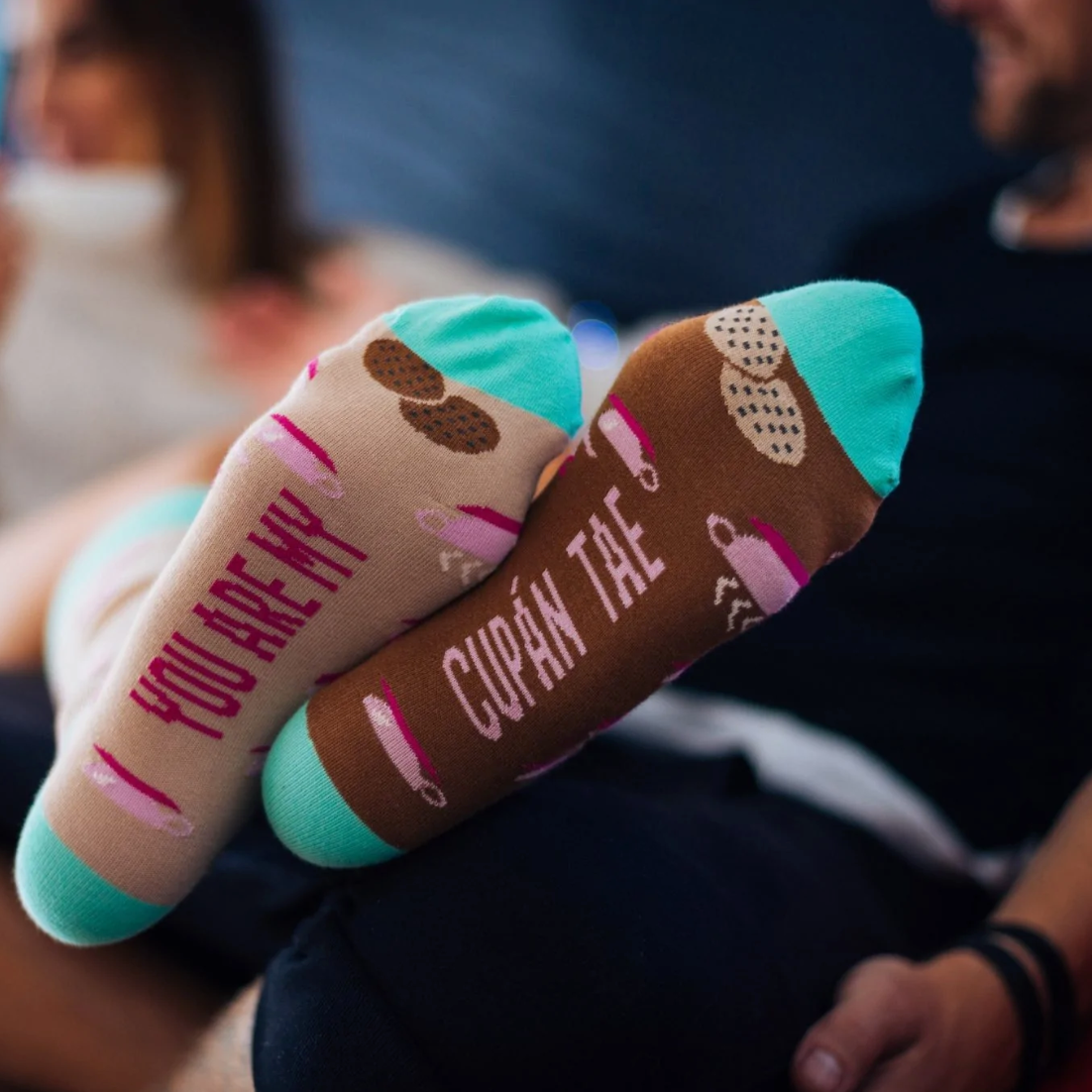 Relaxing with Cupan Tae Socks - Drumgreenagh Irish Gifts