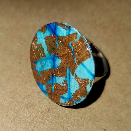 Blue & Bronze Ró Ring