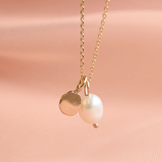 Pearl & Gold Charm Necklace - Drumgreenagh Craft & Design Shop