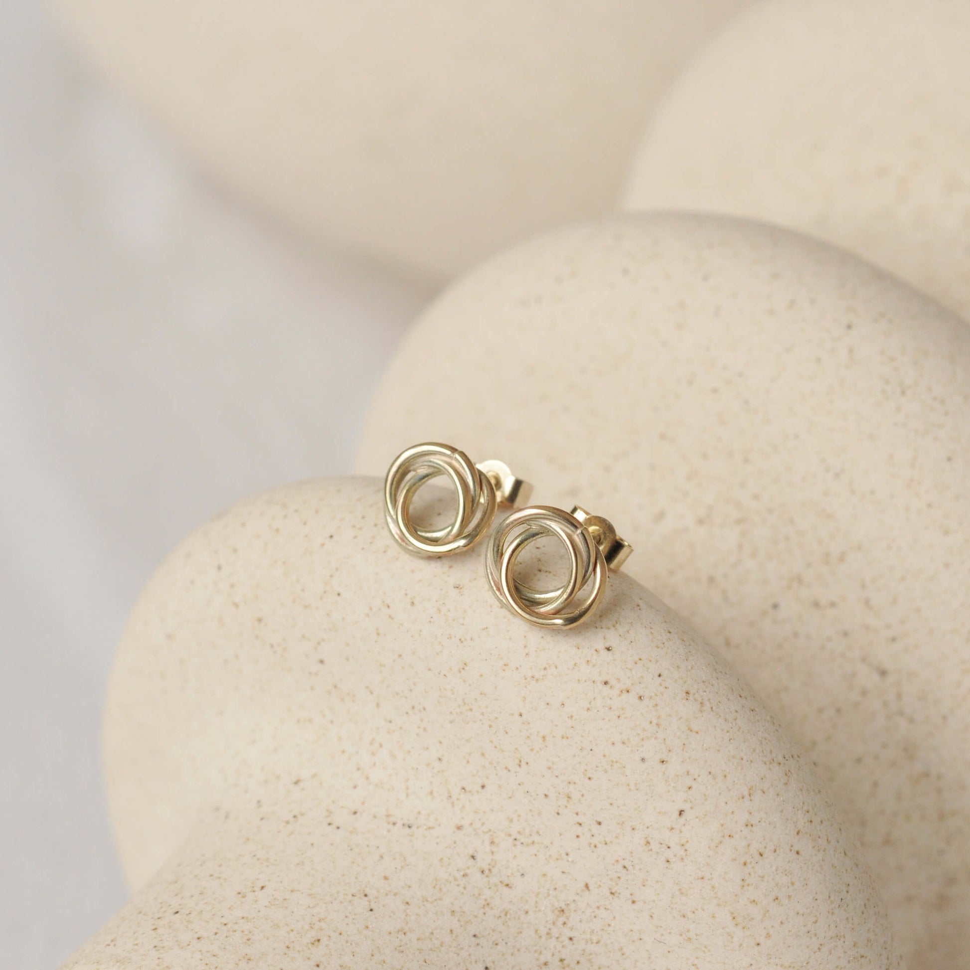 Gold Circle Stud Earrings -Drumgreenagh Jewellery Ireland