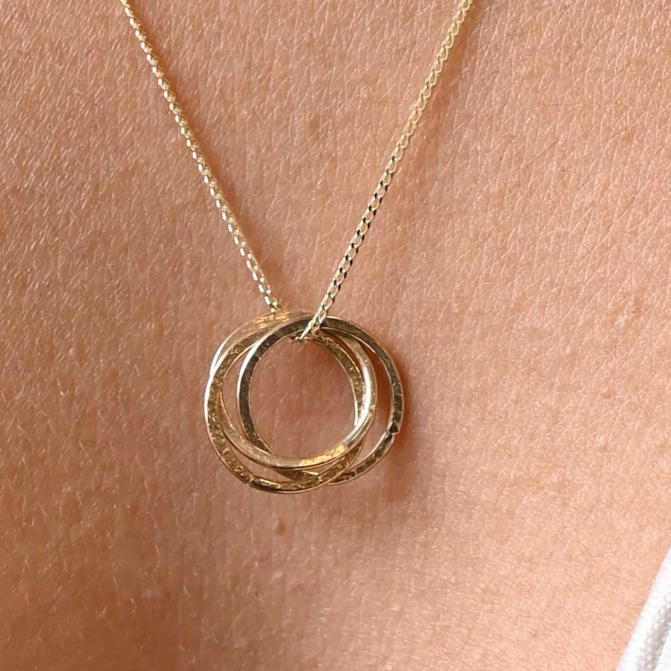 Gold Circles Necklace - Ethical Jewellery Drumgreenagh Design Store