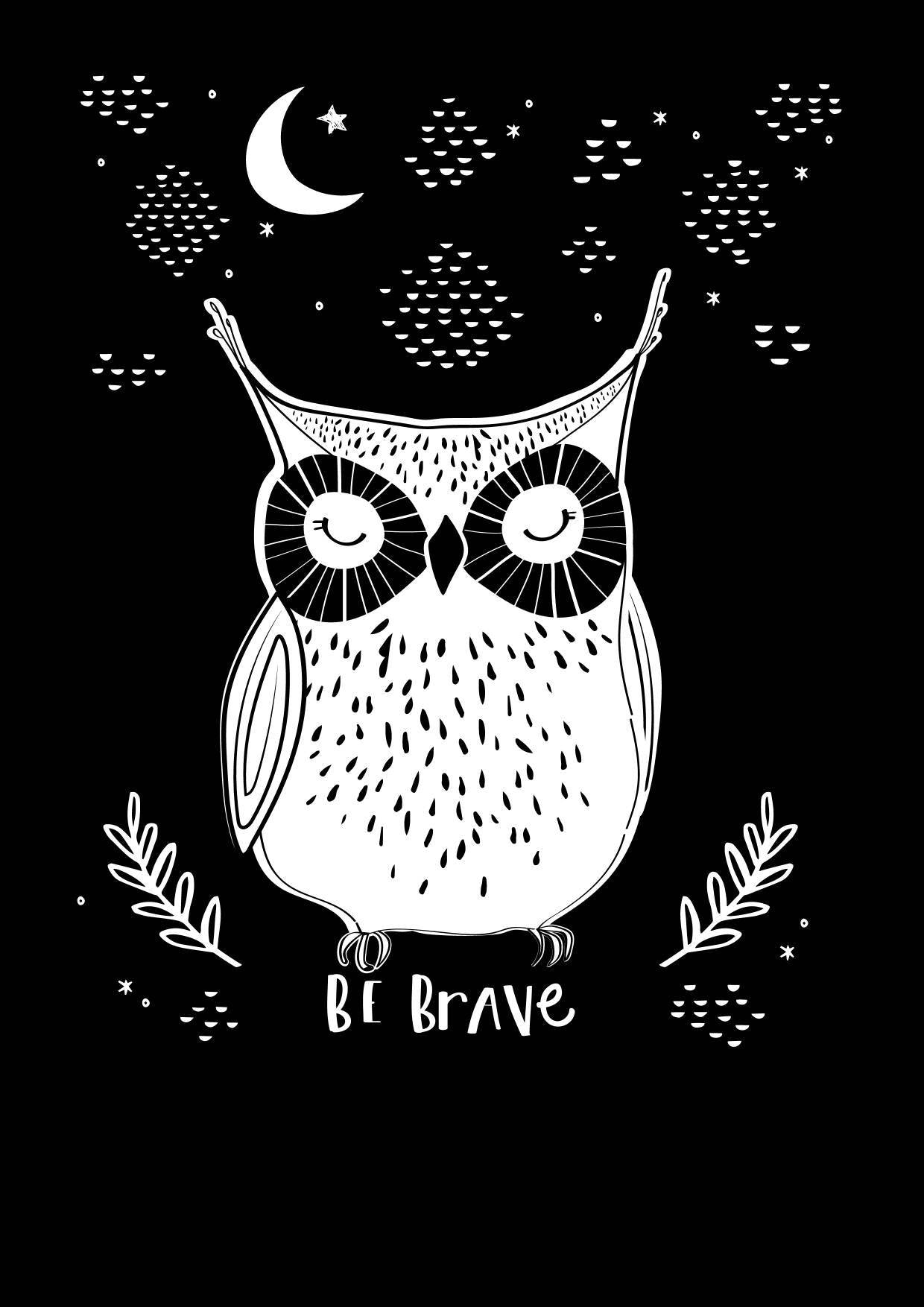 Be Brave Owl Print
