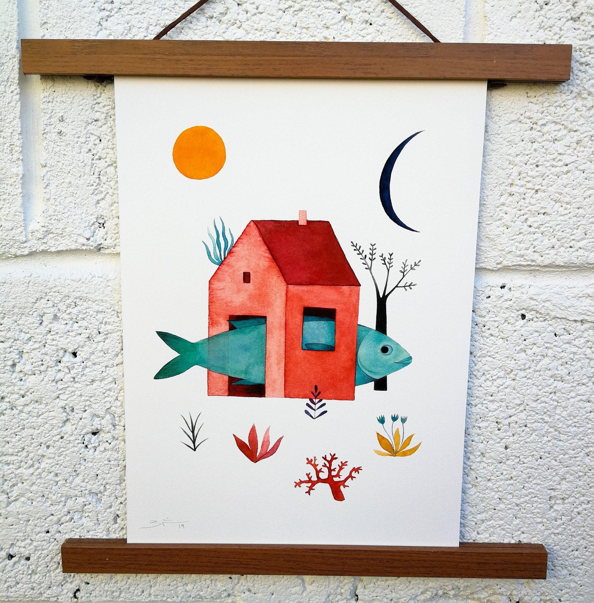 Fish Home A4 Print - Drumgreenagh Craft & Design Store