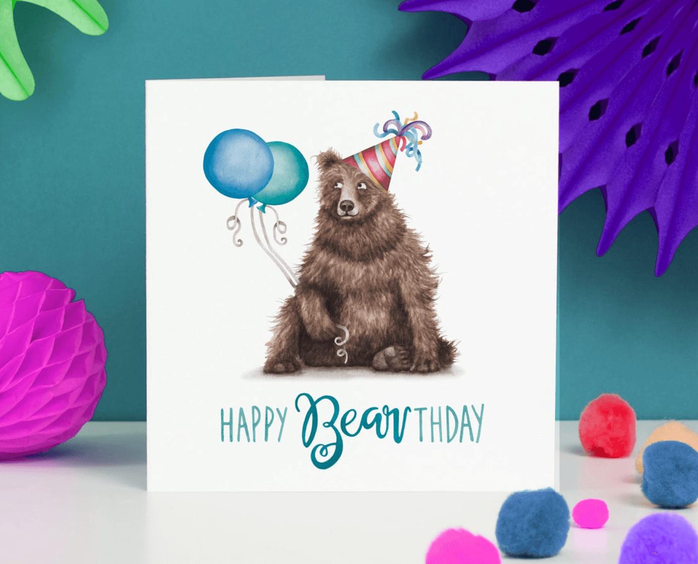 Fun Bear Birthday Card
