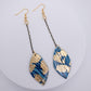 Rothlu Blue & Gold Drop Earrings