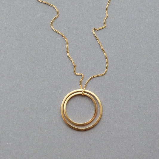 Gold Double Circle Pendent