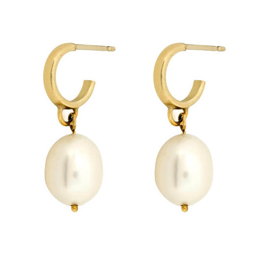 Gold Pearl Drop Earrings - Drumgreenagh Jewellery Gifts