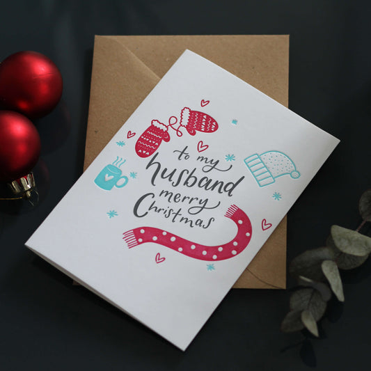 Husband Christmas Card Printed in Ireland - Drumgreenagh Gift Shop