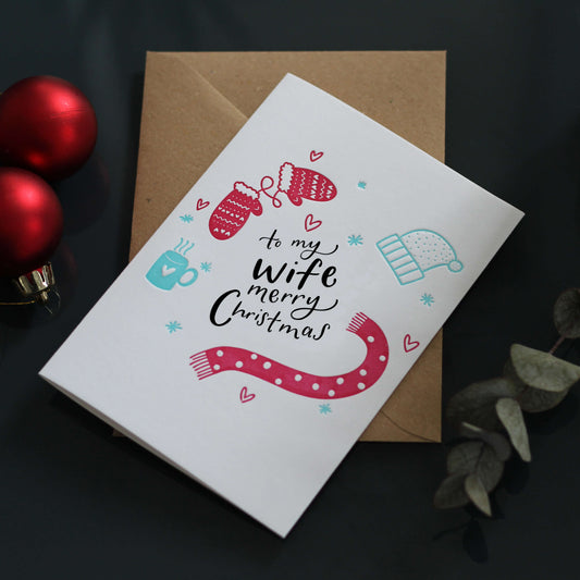 Wife Christmas Card Printed in Ireland - Drumgreenagh Gift Shop