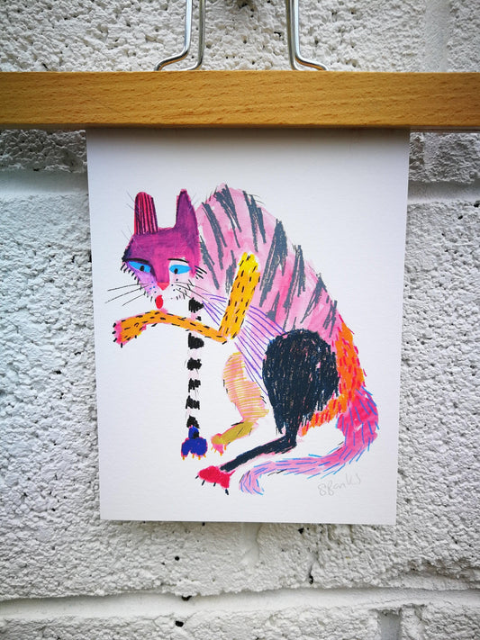 Hipster Cat Wall Art A5 - Drumgreenagh Craft & Design Store