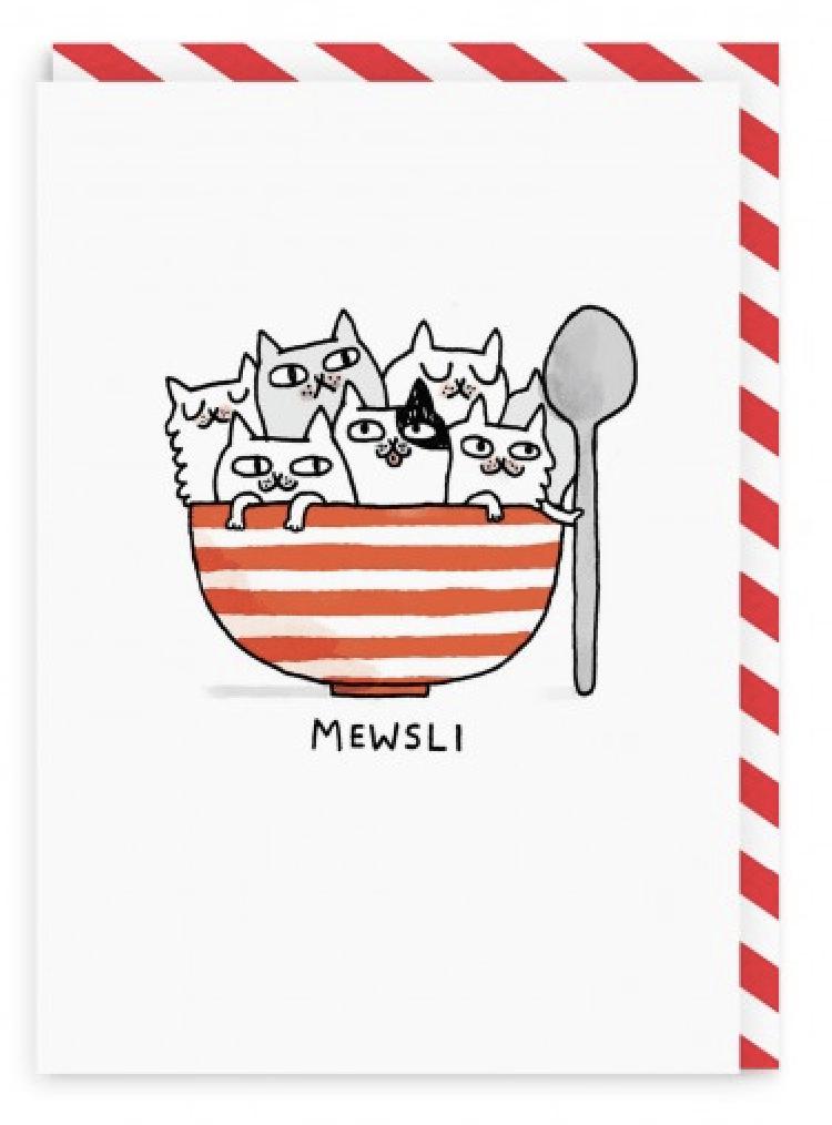 Funny Mewsli Cats Greeting Card