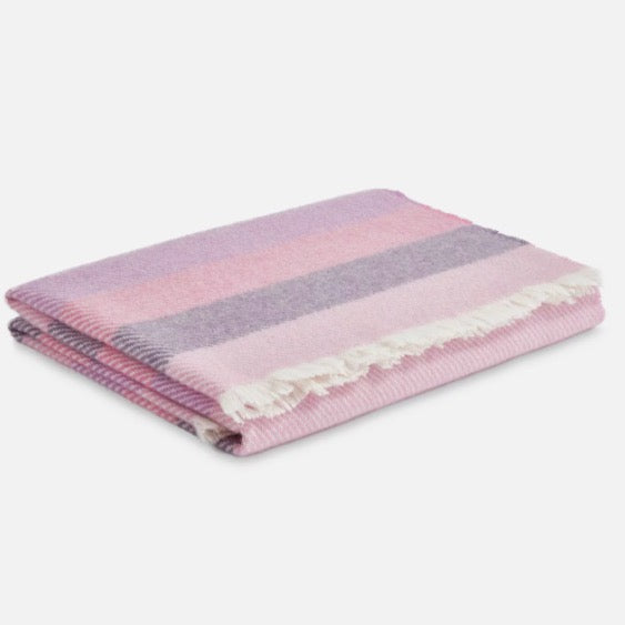 Pink & Purple Irish Lambswool Baby Blanket