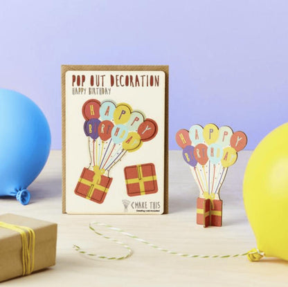 Pop Out Birthday Balloons Decoration & Card - Drumgreenagh Craft & Design Store
