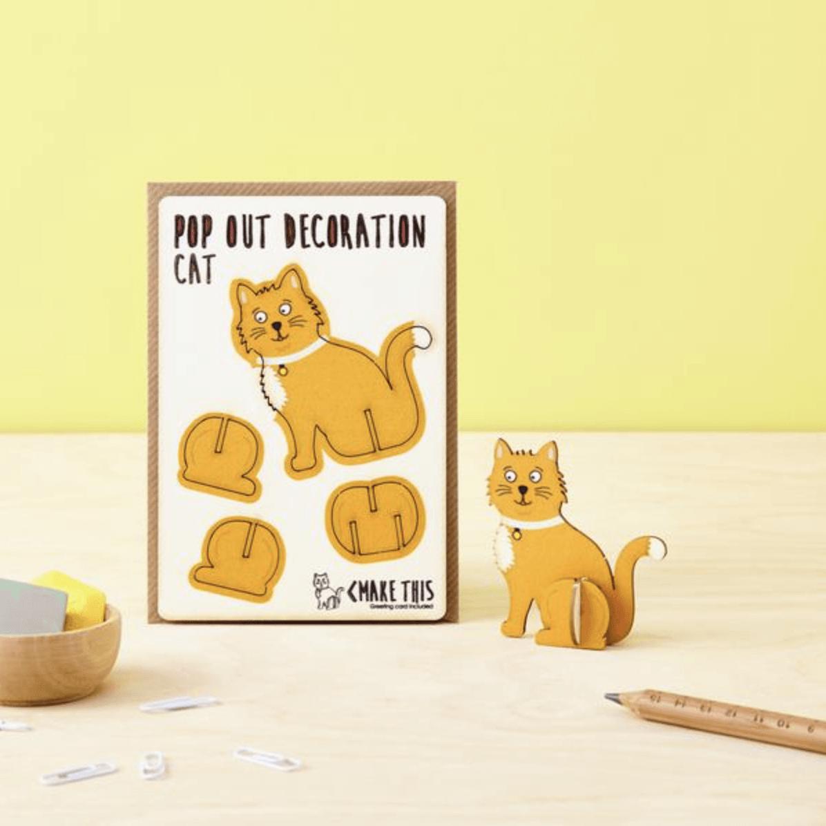 Pop Out Cat Decoration & Card - Drumgreenagh Craft & Design Store
