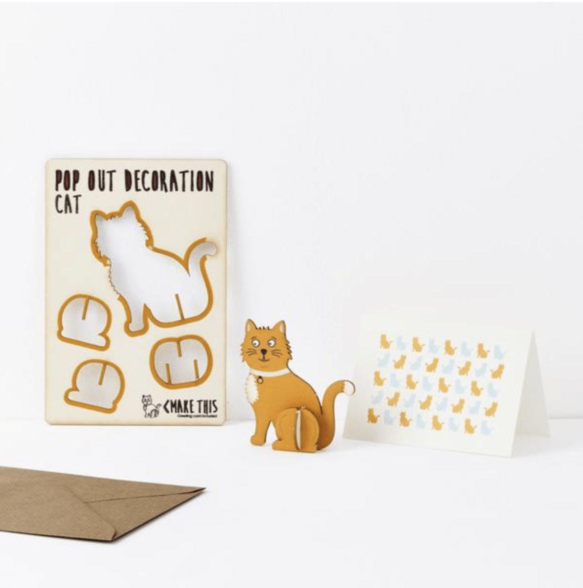 Pop Out Cat Decoration & Card