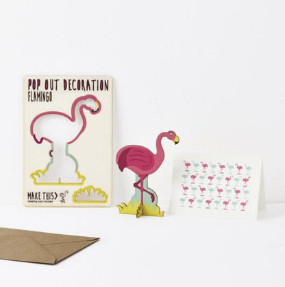 Pop Out Flamingo Decoration & Card