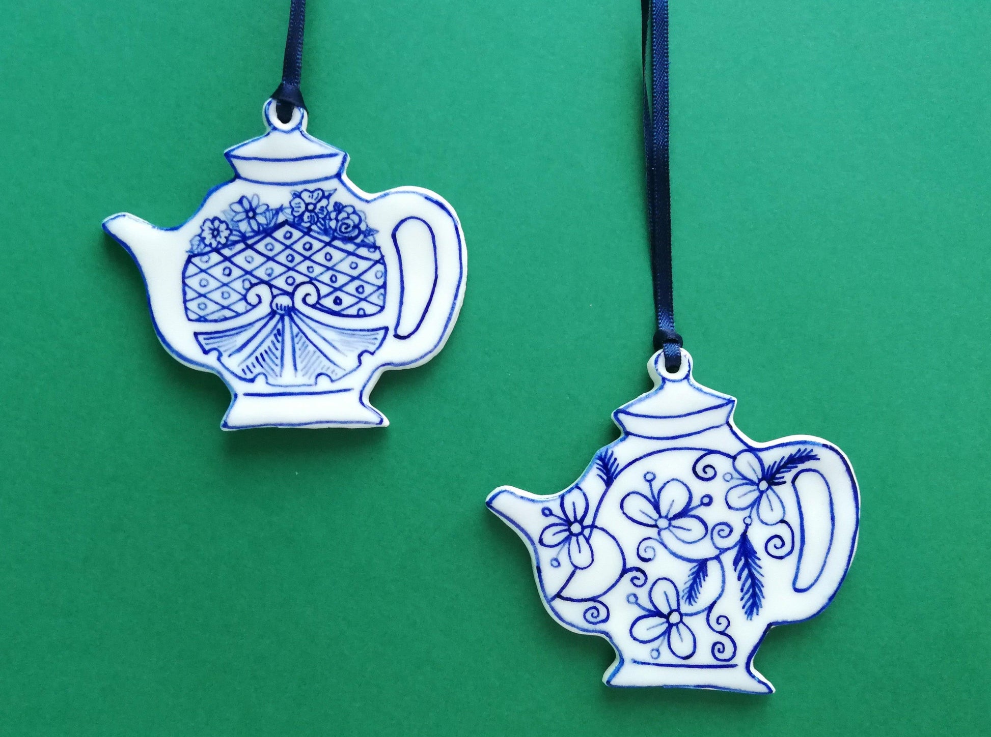 Porcelain Teapot Tree Decoration - Drumgreenagh Craft & Design Store