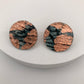 Round Indigo & Rose Gold Studs