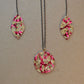 Matching Pink & Gold Earrings & Pendant - Drumgreenagh Gifts
