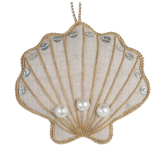Seashell Linen Christmas Tree Decoration - Drumgreenagh Craft & Design Store