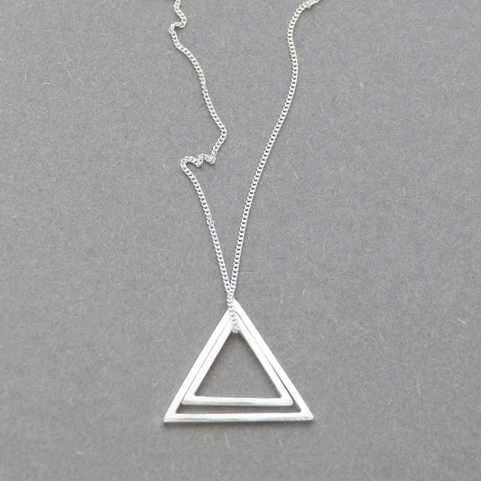 Sterling Silver Double Triangle Pendant and Chain