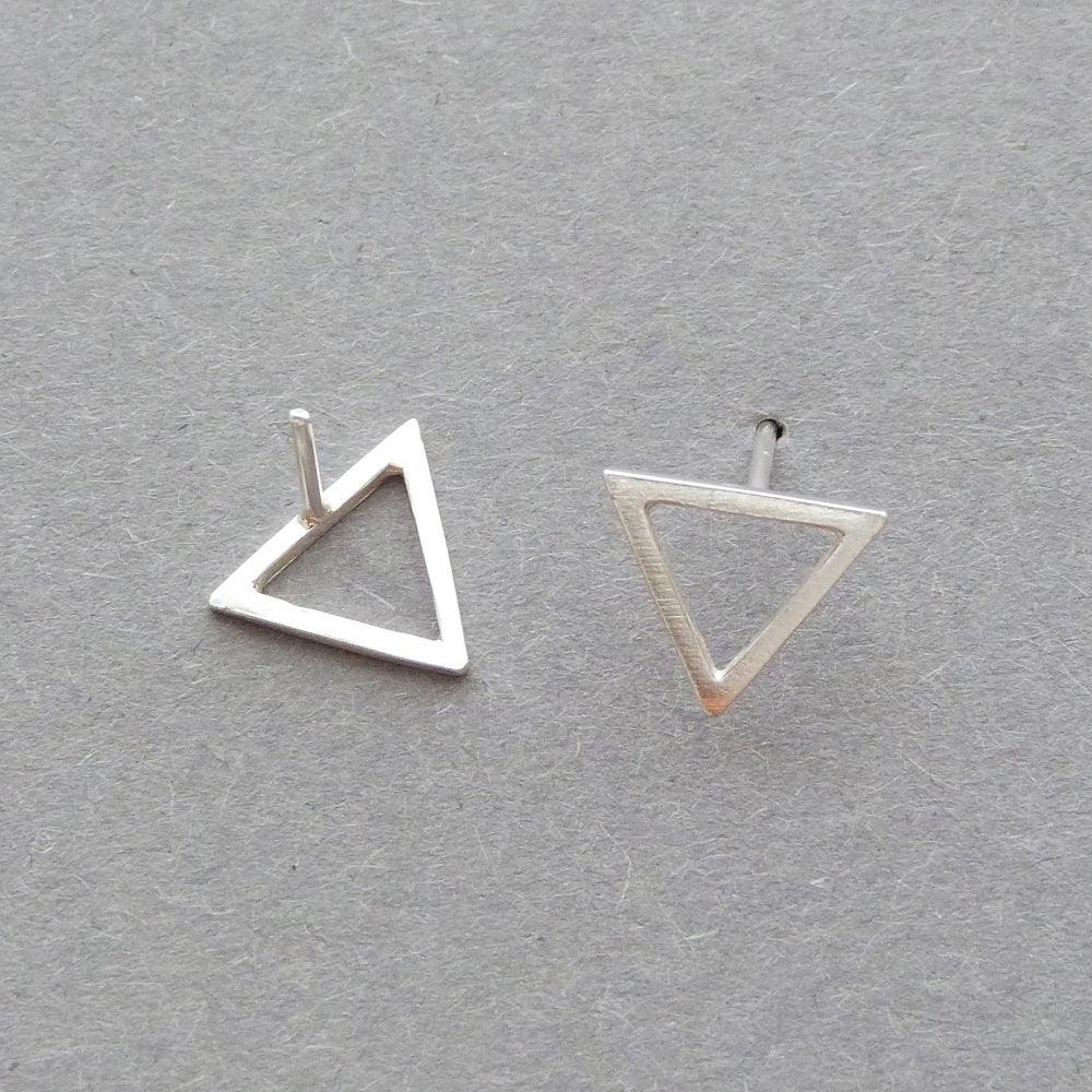 Sterling Silver Triangle Stud Earrings