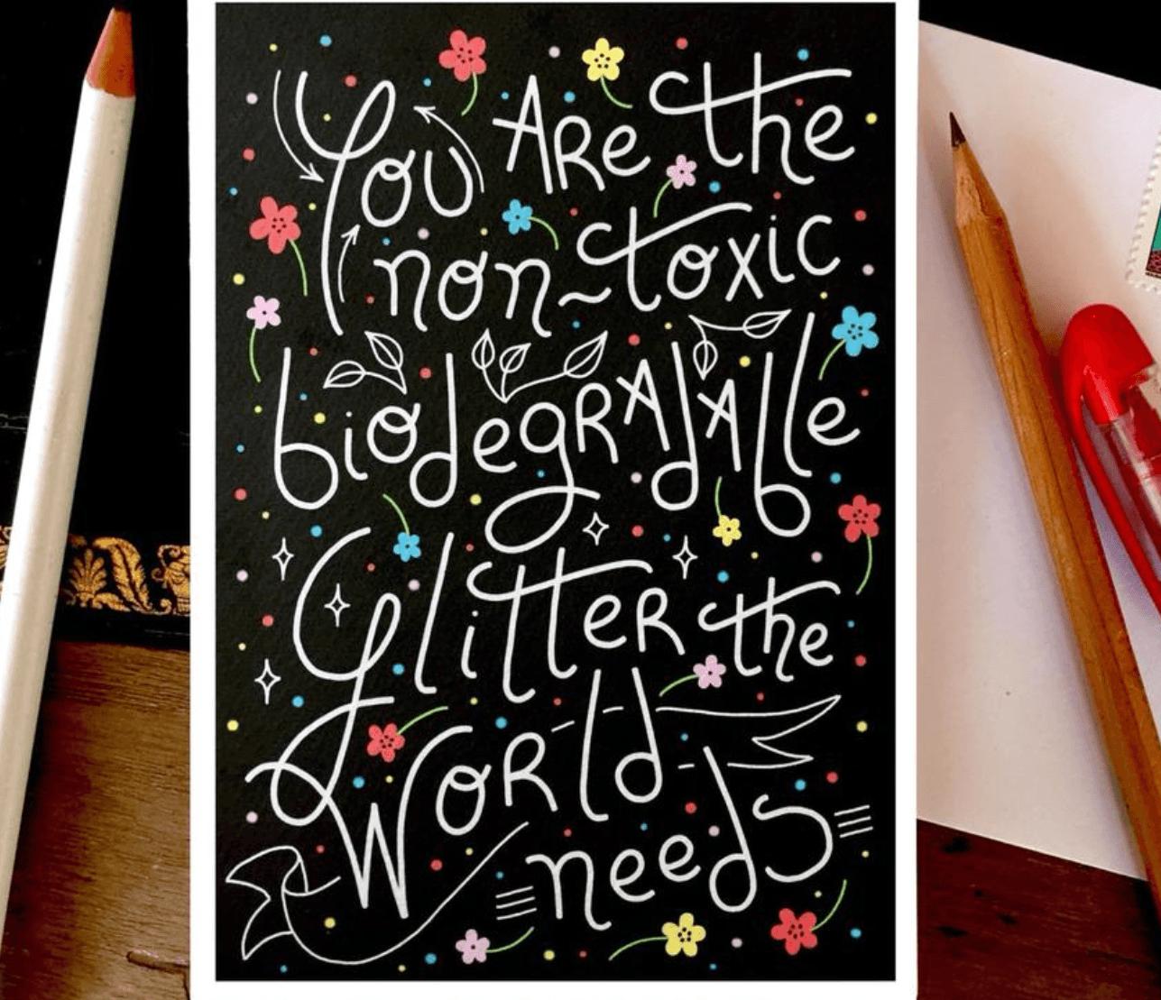You are Glitter Card with Pencils